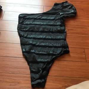 One shoulder body suit